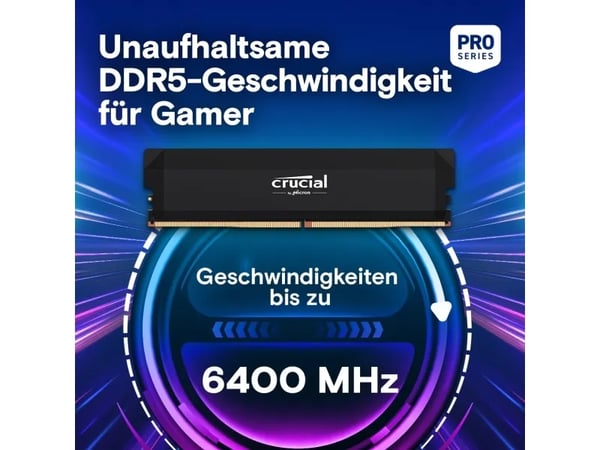 Crucial Pro OC - DDR5 - sett - 64 GB: 2 x 32 GB - DIMM 288-pin - 3200 MHz / PC5-51200 - CL40 - 1.35 V - ikke-bufret - on-die ECC - svart