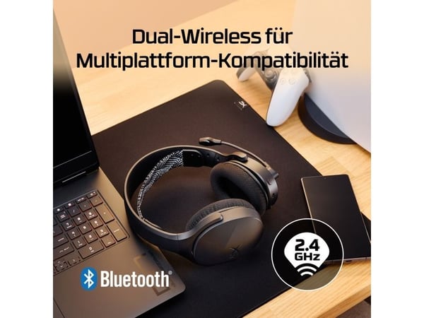 Cloud Jet – Trådløst gaming-headsett (svart), Trådløs, Spilling, 20 - 20000 Hz, 298 g, Hodesett, Sort