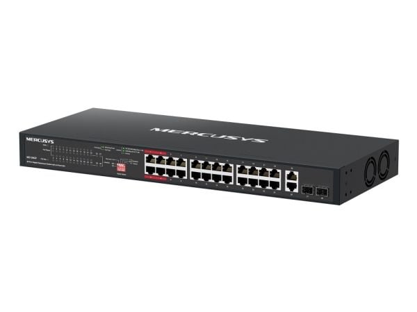 Mercusys MS128GP, Gigabit Ethernet (10/100/1000), Strøm over Ethernet (PoE), Stativ-montering, 1U