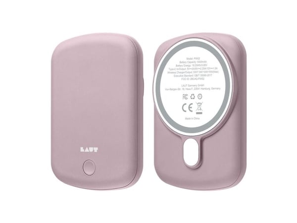 LAUT L_PCH_P, 5000 mAh, Trådløs lading, 3,85 V, Rosa