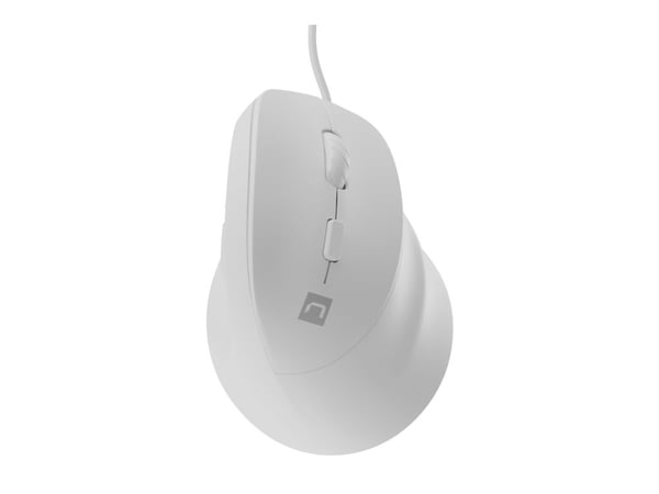 Natec CRAKE 2 PRO - Vertikal mus - ergonomisk - optisk - 6 knapper - kablet - USB - hvit