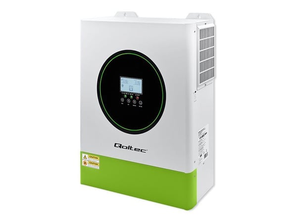 Qoltec - Strømomformer - off-grid, 160A, 48V, BMS, LCD, MPPT, sinus - AC 230 V - 11000 watt - 11000 VA - RS-232, RS-485 - hvit, grønn