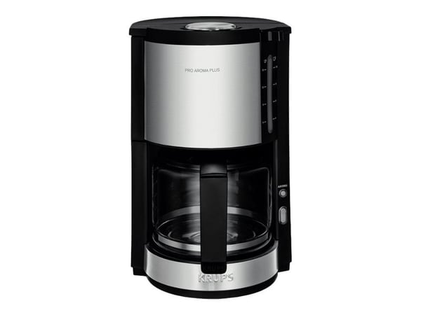 Krups Pro Aroma Plus KM 3210 - Kaffemaskine - 15 kopper - rustfrit stål/sort