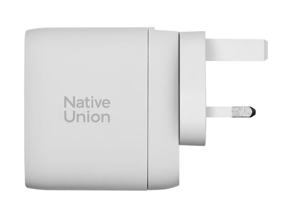 Native Union - Strømadapter - GaN - 67 watt - 3.35 A - PD, QC 3.0, Fast Charge - 3 utgangskontakter (2 x USB-C, USB) - hvit - Internasjonal