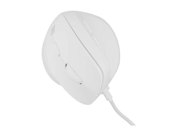Natec CRAKE 2 PRO - Vertikal mus - ergonomisk - optisk - 6 knapper - kablet - USB - hvit