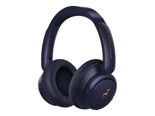 Soundcore Life Q30 - Hodetelefoner med mikrofon - full størrelse - Bluetooth - trådløs, kablet - NFC - aktiv støydemping - 3,5 mm jakk - midnattsblå