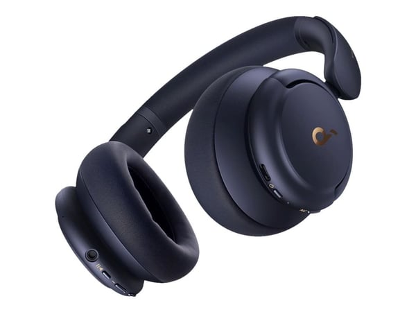 Soundcore Life Q30 - Hodetelefoner med mikrofon - full størrelse - Bluetooth - trådløs, kablet - NFC - aktiv støydemping - 3,5 mm jakk - midnattsblå