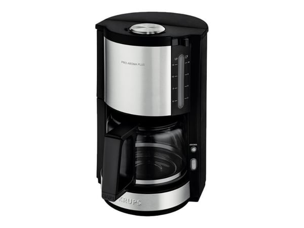 Krups Pro Aroma Plus KM 3210 - Kaffemaskine - 15 kopper - rustfrit stål/sort
