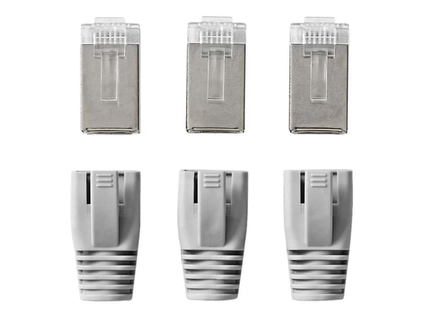 Nedis - Nettverkkontakt - RJ-45 (hann) rett - FTP - CAT 6 - grå (en pakke 10)