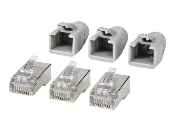 Nedis - Nettverkkontakt - RJ-45 (hann) rett - FTP - CAT 6 - grå (en pakke 10)