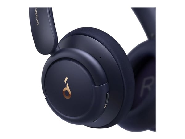 Soundcore Life Q30 - Hodetelefoner med mikrofon - full størrelse - Bluetooth - trådløs, kablet - NFC - aktiv støydemping - 3,5 mm jakk - midnattsblå