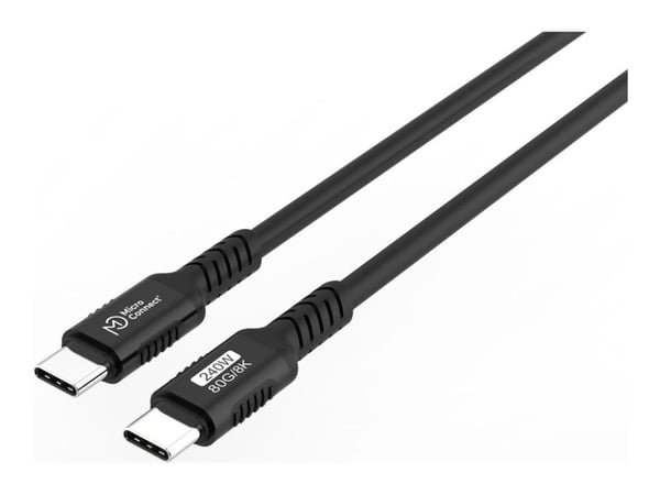 MicroConnect Premium - USB-kabel - USB-C (hann) til USB-C (hann) - USB4 Gen3x2 - 48 V - 5 A - 50 cm - støtte for 4K 60 Hz (3840 x 2160), up to 80 G...