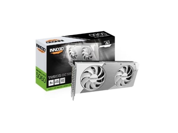 Inno3D GeForce RTX 5060 TWIN X2 OC - Grafikkort - GeForce RTX 5060 - 8 GB GDDR7 - PCI Express 5.0 - HDMI, 3 x DisplayPort - hvit