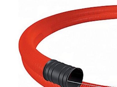 Kaapeliputki 160/135mm DV 25m SN4 - Punainen - Ulkopuoli HDPE / Sisäpuoli LDPE ja vetojohto Pipelife - (25 metriä)