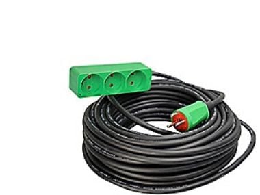 BLUE ELECTRIC kaapelisarja - 25M - m/3 laatikko - valettu liitin - kaapeli: 3x1,5 mm2 Kumi-neopreeni