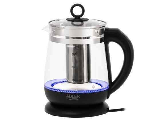 Adler Virdulys | AD 1299 | Sähköinen | 2200 W | 1,5 L | Lasi | 360° pyörivä jalusta | Juodas