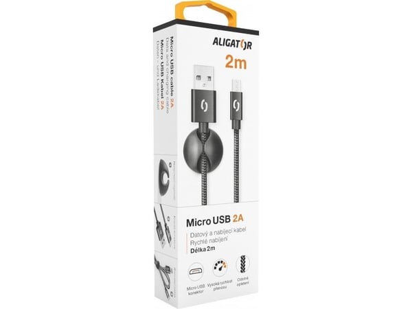 Alligator DATKP16 USB-kaapeli 2 m USB A Micro-USB B Musta
