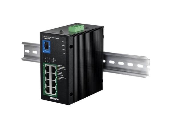 TRENDnet TI-BG5091 - Version v1.0R - switch - industriell - 8 x 10/100/1000/2.5G (PoE++) + 1 x 1 Gigabit / 10 Gigabit SFP+ - DIN-skinnemonterbar, v...