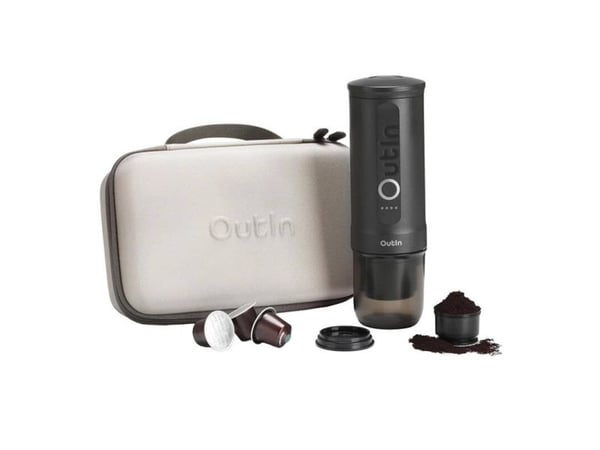 Kaffemaskin Outin Nano 7500 mAh bærbar kaffetraktersett (grå) + beskyttelsesveske