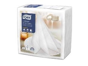 Lautasliina Tork Linstyle 39x39cm 1/4-taitto valkoinen,14 kpl x 50 kpl/kartonki