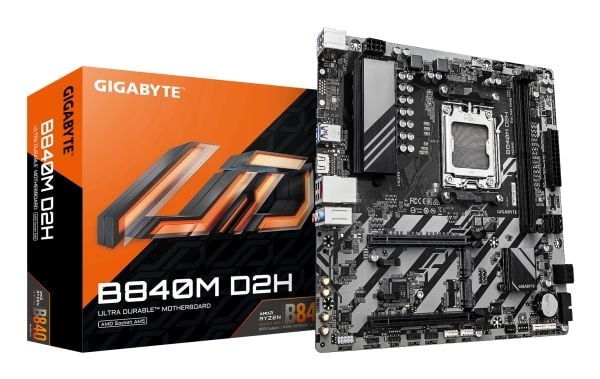 GIGABYTE B840M D2H, AMD, Socket AM5, AMD Ryzen 7000-serien, AMD Ryzen 8000-serien, AMD Ryzen 9000-serien, Socket AM5, DDR5-SDRAM, 128 GB