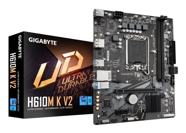 GIGABYTE H610M K V2, Intel, LGA 1700, Intel® Celeron®, Intel Core i3 12th Gen, Intel Core i3 13th Gen, Intel Core i3 14th Gen, Intel..., LGA 1700, ...
