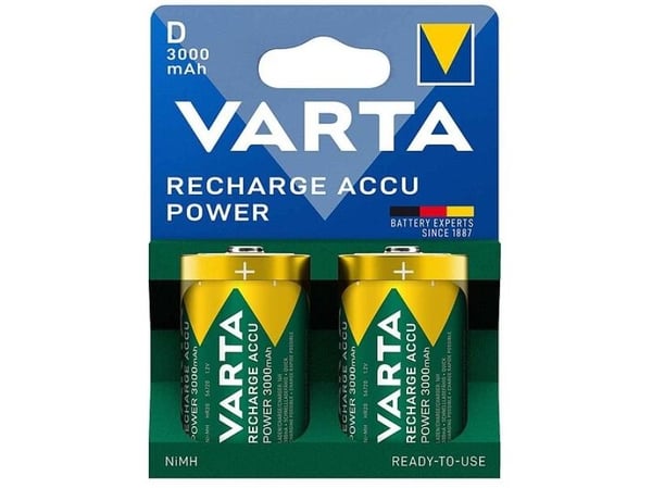 Varta Power Accu - Batteri 2 x D - NiMH - (ladbare) - 3000 mAh