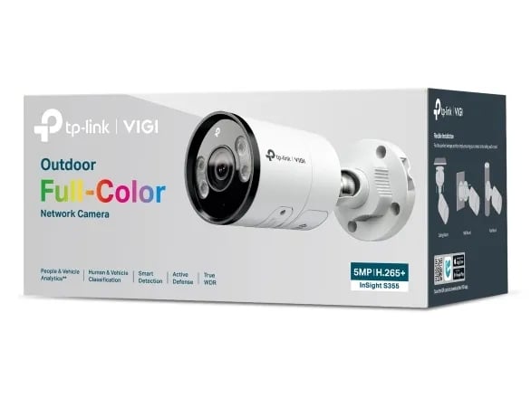 TP-Link INSIGHT S355, IP-sikkerhetskamera, Utendørs, Koblet med ledninger (ikke trådløs), 120 m, 120 dB, Vegg
