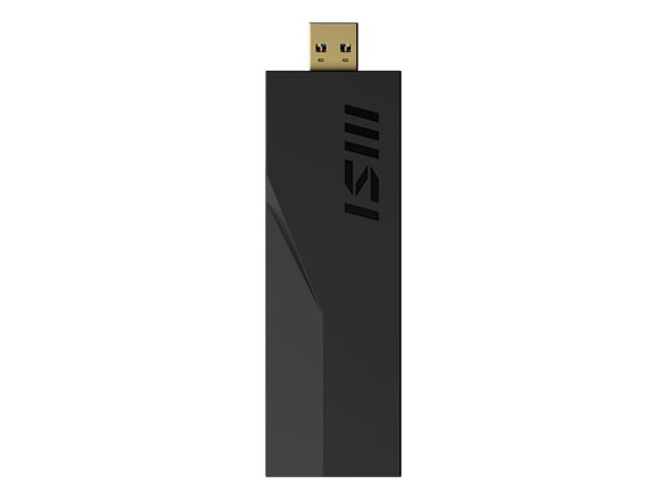 MSI BE6500 WiFi7 USB Stick - Dongle, Trådløs, USB, WLAN, Wi-Fi 7 (802.11be), 2880 Mbit/s, Svart