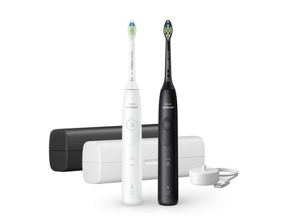 Philips Series 5500 HX7119/02 Laddningsbar tandborste, Vuxen, Ultraljudstandborste, Daglig vård, Tandblekning, 62000 rörelser per minut, Svart, Vit...