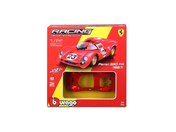 BBURAGO Ferrari 330 P4 Daytona 1:24, Sportsbil, Montert på forhånd, 1:24, Ferrari 330 P4 Daytona, Alle kjønn, Metall, Plast