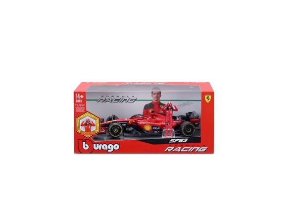 BBURAGO Ferrari Sf-23 #16 Charles Leclerc F1 2023, Sportsbil, Montert på forhånd, 1:24, Ferrari F1 SF, Alle kjønn, Metall, Plast