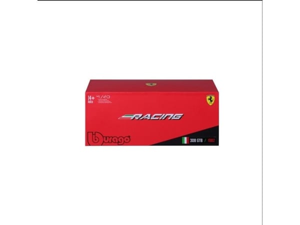 BBURAGO Ferrari 308 GTB 1982, Sportsbil, Montert på forhånd, 1:43, Ferrari 308 GTB, Alle kjønn, Metall, Plast