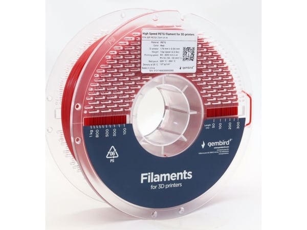 Gembird - Rød - 1 kg - rød - fargeboks - PETG-filament (3D)