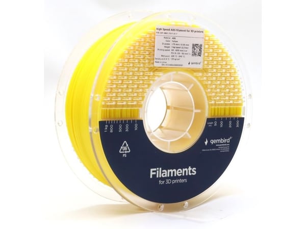 Gembird - Gul - 1 kg - 400 m - gul - fargeboks - ABS-filament (3D)