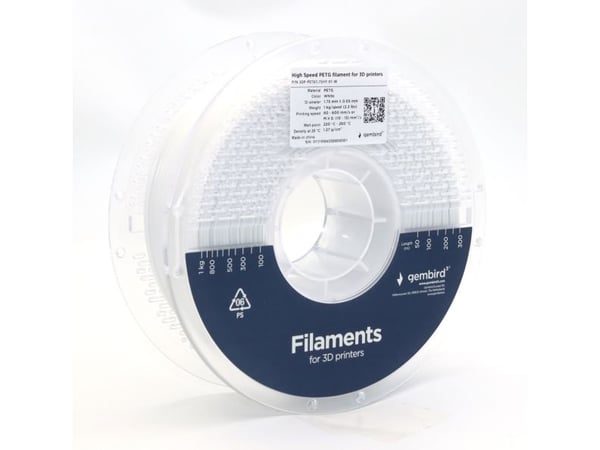 Gembird - Hvit - 1 kg - hvit - fargeboks - PETG-filament (3D)