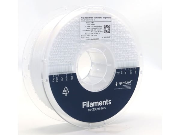 Gembird - Hvit - 1 kg - 400 m - ABS-filament (3D)