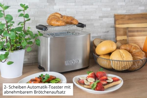 Unold Brødrister Thommy, 2 skive(r), Rustfritt stål, Rustfritt stål, Knapper, Snu, 850 W, 220-240