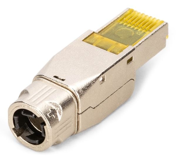 Digitus DN-93838, RJ-45, Hopea, Keltainen, Uros, Suora, Cat8.1, Nikkeli/Kulta