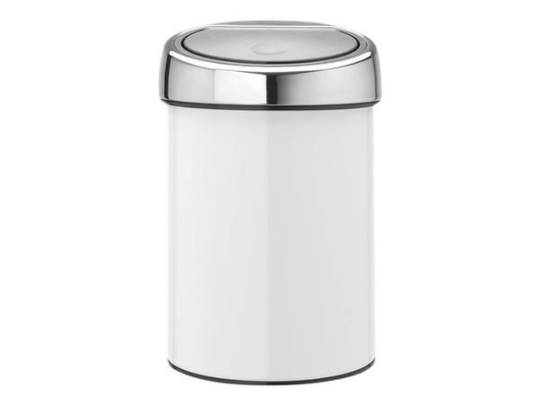 Brabantia Touch Bin - Søppelbøtte - skyvelokk - 3 L - hvit