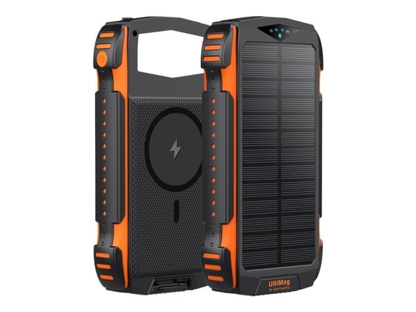 4smarts TitanPack - Solströmsbank - tålig - Li-pol - 20000 mAh - 20 Watt - 3 A - QC 3.0, PD 3.0 - 5 utdatakontakter (USB-C, solpanel, USB typ A) - ...