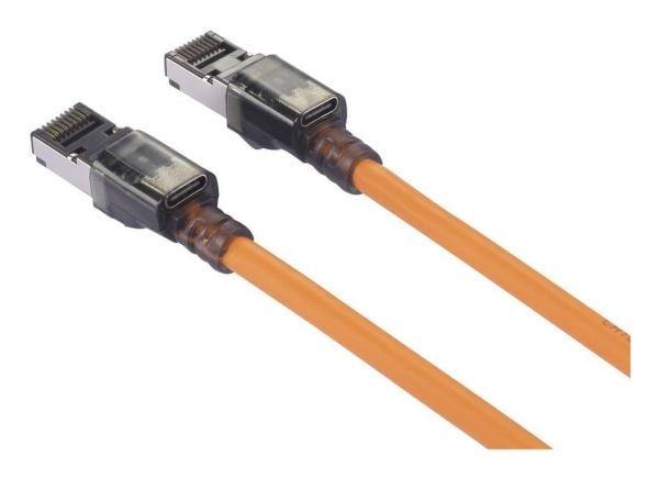 Renkforce RF-6609650, 2 m, Cat6a, S/FTP (S-STP), RJ-45/USB-C, RJ-45/USB-C, Oranssi