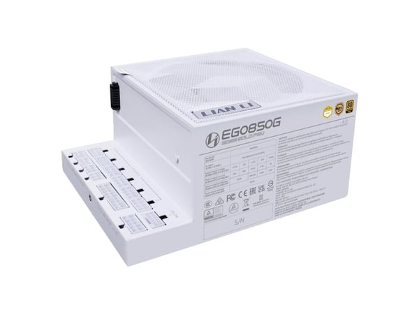 Lian Li EDGE GOLD 850 80 PLUS Gold strømforsyning, PCIe 5.1, ATX 3.1 - 850 Watt, hvit (EDGE GOLD 850W WHITE)