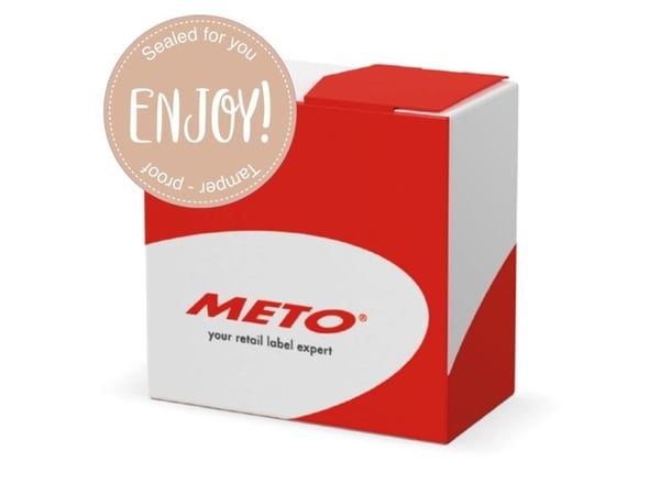 Sinetöintitarra MetoClosure Enjoy! Ø50mm ruskea w/security cut 500kpl/roll