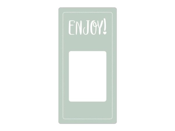 Forseglingsetiket, Meto, ENJOY! 50x100mm grøn, rulle a 500 etiketter