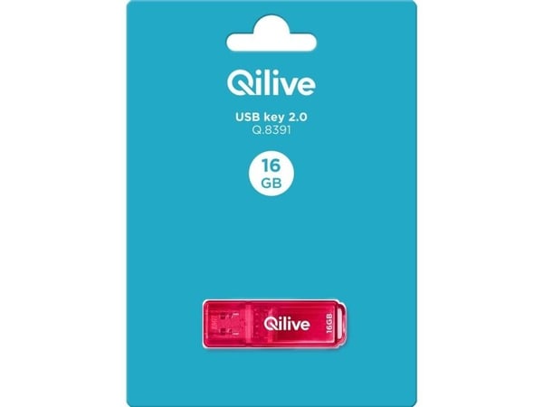 Qilive Q.8391, 16 GB, USB A-tyyppi, 2.0, 15 MB/s, Suojus, Punainen