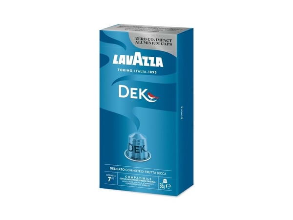 Lavazza Dek, Kaffe kapsyl, Espresso, Middels brent, Nespresso, 10 kopper, Blå Lavazza Dek, Kaffe kapsyl, Espresso, Middels brent, Nespresso, 10 kopper, Blå