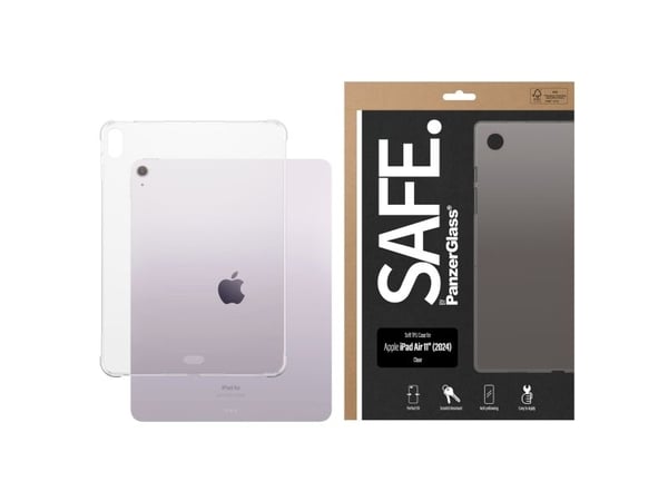 SAFE. by PanzerGlass - Baksidedeksel for nettbrett - termoplast-polyuretan (TPU) - gjennomsiktig - for Apple 11-inch iPad Air (M2, M3)