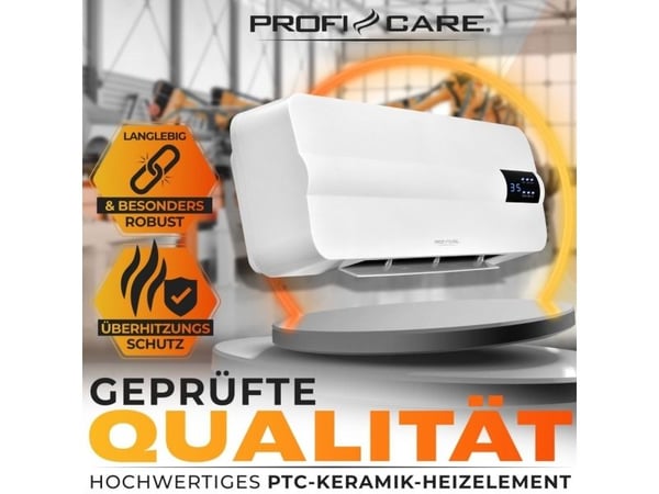 ProfiCare PC-HL 3116, Keramisk, 8 timer, 1,5 m, IP24, Innendørs, Vegg