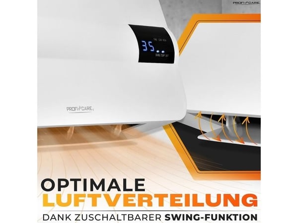 ProfiCare PC-HL 3116, Keramisk, 8 timer, 1,5 m, IP24, Innendørs, Vegg